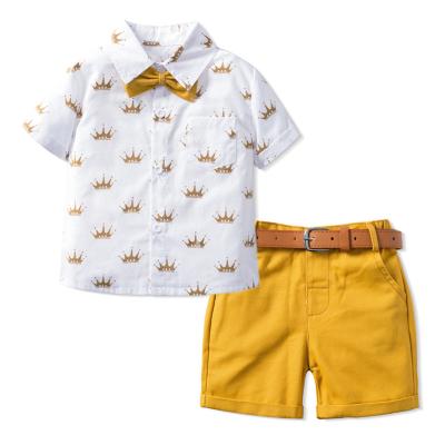 China Anti-wrinkle fashion summer 5 year old boy clothes set baby boy T-shirts boys clothes and shorts kids 5 - 6 years old for sale