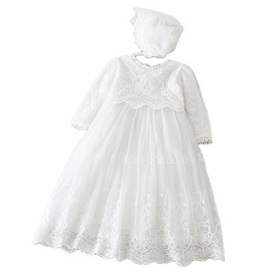 China Infant Dress Washable Fancy White Baby Christening Gown Wedding Kids First Birthday Girl Party Dresses Baptism Dress For Baby for sale