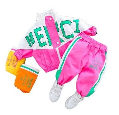 China Washable Ready To Ship Cotton Spring Kids Girl Tracksuit Sports Toddler Clothes Set Korean Clothes for sale