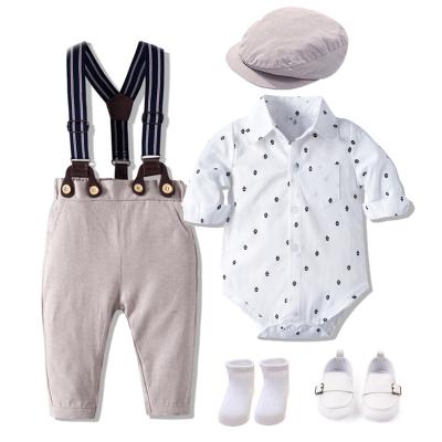 China Anti-wrinkle summer toddler boy dress set kids cartoon gentleman wedding suits boys summer baby boy dress set for sale