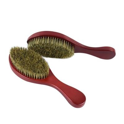 China Wooden Round Wave Brush Hair Brushes 100% Semi-hard Boar Bristle With Long Handle Men's Round Wood Customized 5~7 Days 100pcs for sale