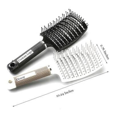 China Waterproof Professional Hairdressing Styling Tools Massage Duct Detangling Anti-Static Hair Brush Curved Hair Brush For Fast Drying for sale