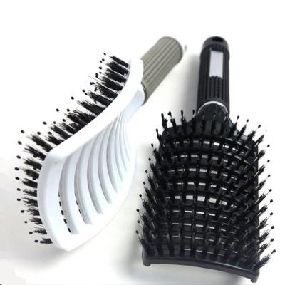 China Best Boar Hair Brush Barber Salon Hair Styling Tool Heat Curved Duct Comb Nondisposable Anti-Static For Detangling Types All Hairbrush for sale