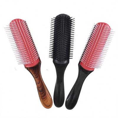 China 2019 Amazon Waterproof Hot Sale Customized Bristle 9 Row Denman Nylon Hair Brush for sale