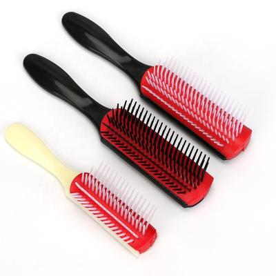 China 2019 Amazon Waterproof Hot Sale Customized Bristle 9 Row Denman Nylon Hair Brush for sale