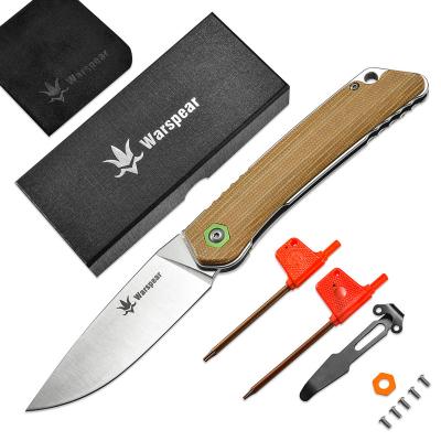 China 14C28N EDC KNIFE Steel Ball Bearing Flipper Folding Knife Camping Survival Fishing Pocket Knife EDC Tool Dropshipping Micarta Handle for sale