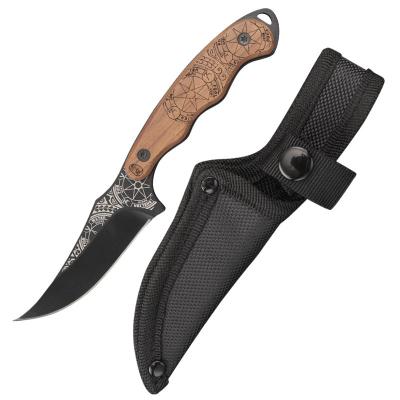 China OUTDOOR 5Rv15Mov Non-variable Steel HX Handle Kitchen Camping Knife Survival Tool Rescue Wooden Knives With Sheath EDC Tool, Dropshipping for sale