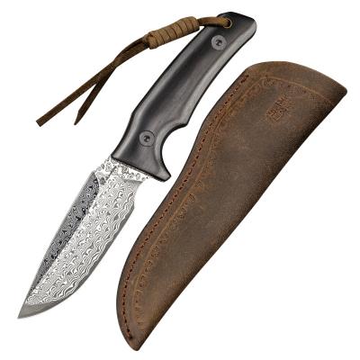 China HX OUTDOOR Quality Hand Knife VG10 Damascus Steel Non-variable Knives Garden Tools With Purple Sandalwood Handle Dropshipping for sale