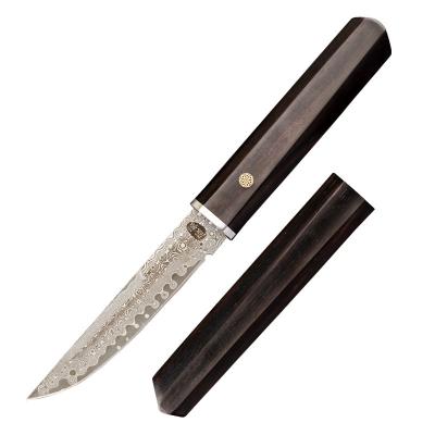 China OUTDOOR Non-variable Ebony Handle Damascus Steel Knife HX Fixed Knives Jungle Tactical Tool For Garden Dropshipping for sale