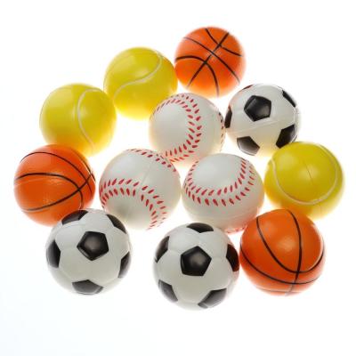 China Sports Toy Soft Foam Stress Balls Around Shape For Kids Little Hands With 12Pcs PU Balls Soccer Basketball Baseball Tennis Balls for sale