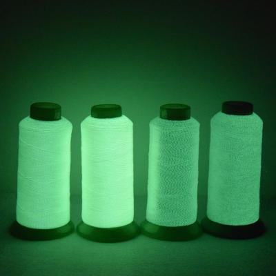 China Waterproof 100% Polyester Glow In The Dark Thread Embroidery Luminous Thread For Logo Label for sale