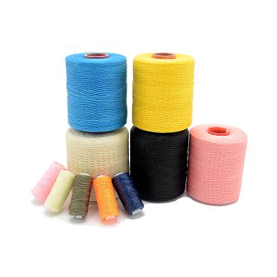 China Low Shrinkage 1mm High Tenacity Polyester Waxed Thread Leather Sewing Waxed Thread For Hand Sewing for sale