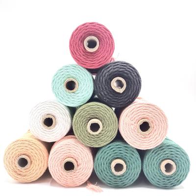 China Sustainable 4MM Oeko-Tex Yarn Wholesale Cotton Braided Rope For Basket Crocheting for sale