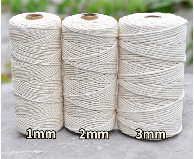 China Sustainable Natural White Color 6mm Cotton Basket Macrame Rope 200m for sale