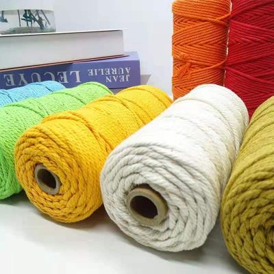 China Twisted Viables Type Braided Single Strand Cotton Cord Rope Braided 6mm for sale