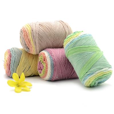 China Anti-pilling Wholesale 100G 5Ply Ribbon Acrylic Yarn in Crochet Rainbow Cotton Yarns for sale