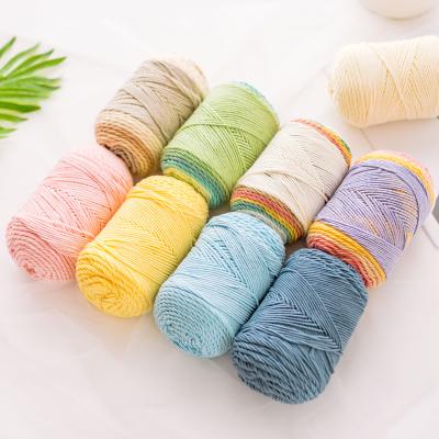 China Anti-pilling Ready To Ship Rainbow Cotton Yarns 100g Super Soft Acrylic Crochet Yarn for sale