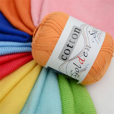 China Anti-pilling Hand Knitting Yarn Crochet Organic Cotton Yarns Summer Knitting Bleanded Fancy 100% Cotton Yarns for sale