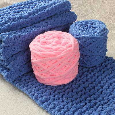 China Anti-pilling loop yarn bulky hand knit bulky blanket yarn knit yarn hand knit polyester blanket 3cm bulky chenille yarn for sale