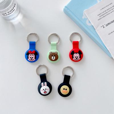 China Hot Sale Anti-drop Cartoon Character Tracker Case With Key Chain For Airtag Locator Cute Anti-lost Device Soft Silicone Cover For Airtag for sale