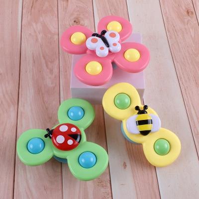 China ABS Baby 3pcs Spinner Toys Set Gift Children Bugs Spinner With Suction Cup Interesting Toy for sale