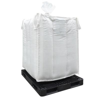 China Food grade 4 loops pp woven jumbo 1 ton big fibc bag for construction super bag 60x60x80 and chemical cement 1000kg flange supplier for sale