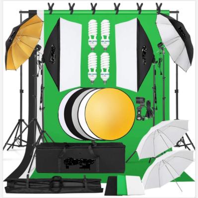 China Nonwoven Fabric Photo Studio Softbox Screen Backdrop Light Stand Umbrella Lighting Kit Black White Green for sale