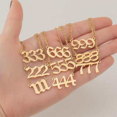 China FASHIONABLE Women Jewelry Wholesale Fashion Digital Necklace Custom Initial Stainless Steel Necklace for sale