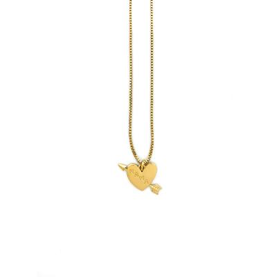 China Fashionable Wholesale Stainless Steel Women Jewelry 18K Gold Heart Necklaces Stainless Steel Pendant Necklace Woman for sale