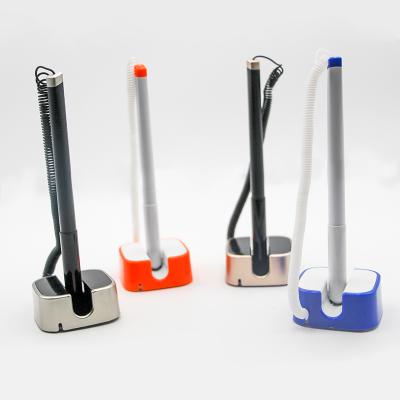 China Promotional Pen top China Manufacturer Reception Table ballpoint pen the high quality plastic reel reception adhesive backed bottom pen for sale