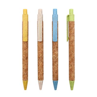 China Eco Friendly Environmental Biodegradable Blend Straw Cork Paper Wood Ball Pen Promotional Grade Material Of Pen Hot Sale Cheap High for sale