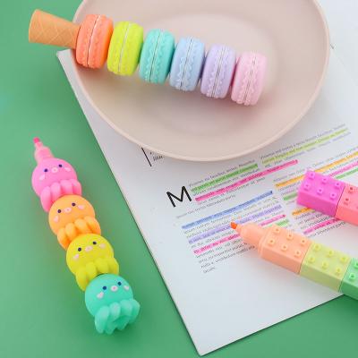 China High Quality Creative Novelty Pen Highlight Bars Pen Cute Kawaii Mini Pastel School Office Stationery Household Promotional Marker Pen for sale