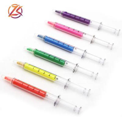 China Promotional Pen Syringe Needle Piping Shaped Fluorescent Highlighter Pen, Good for Hospital and Gift for sale