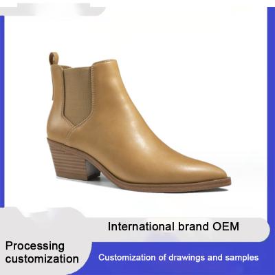 China High Quality Genuine Leather Best Selling Elastic Slip on Short Booties For Daily Life for sale