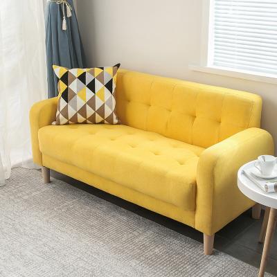 China Fashion Design High Elasticity Sponge Foam Elasticity Style Hotel Reception Sofa Small Apartment Luxury Lazy Modern Living Room Yellow Sofa for sale