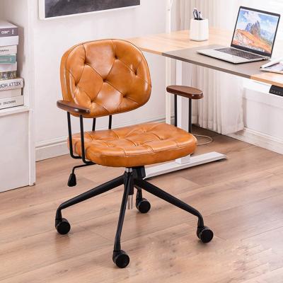 China (Size) Small Task Chairs Home Office Adjustable Modern Office Chair Lifting 360 Degree Swivel Single Armrest Office Chair for sale