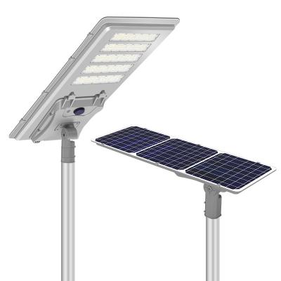 China 8-12M High Brightness Lumen Outdoor Lighting Rechargeable Energy Saving Garden Road Lamp 60W 100W 80W Led Solar Street Light for sale