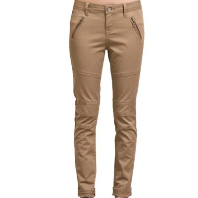 China Factory direct anti-pilling design cotton ladies office pants fancy pattern in khaki color for sale