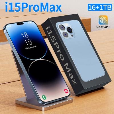 China Dual SIM Card Hot new i15 Pro Max 6.7inch 16GB + 512GB original smartphone Android 5G LET camera HD screen face ID Global version mobile phone for sale