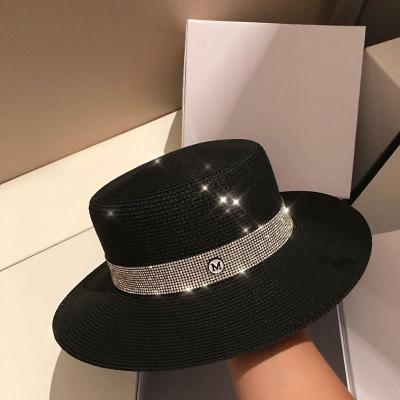 China New Beach Straw Sun Hat Woman 2020 Straw Fashion Summer Vacation Flat for sale