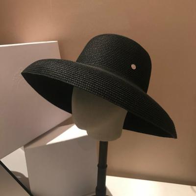 China Straw French Hepburn Oversized Wide Brim Summer Straw Beach Hats For Women for sale