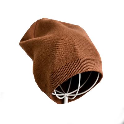 China Fashionable Casual Women Solid Color Cashmere Autumn Winter Warm Knitted Beanie Hat Luxury COMMON Fashion Knitting Winter Hat for sale