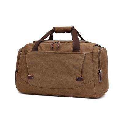 China Wholesale custom durable vintage white canvas duffle travel bag, large duffel bag for sale