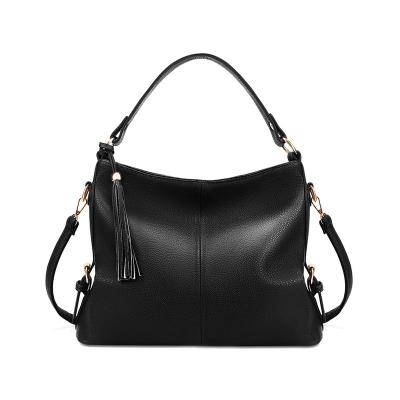 China New Fashion Women's Shoulder Bags High Quality Fancy Lychee Tassel Lady Bags PU Leather Handbag for sale