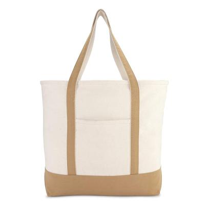 China Wholesale China Manufacturer Large Size Canvas Shopping Bag Durable Oversized Outdoor Camp Recycling Grocery Cotton Bag With Zipper Pocket for sale