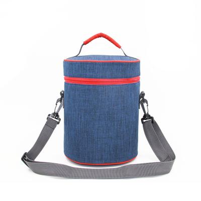 China Waterproof Customized Insulated Round Shoulder Insulated Cooler Lunch Bag For Frozen Food for sale