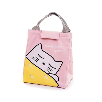 China Waterproof Cheap Wholesale Cute Cartoon Pattern Children's Thermo Lunch Bag For School Girls for sale