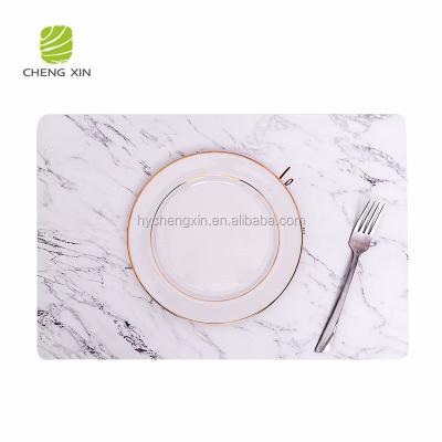 China Sustainable Hot Sale Color Printing Plastic Kitchen Marble Table Mat for sale