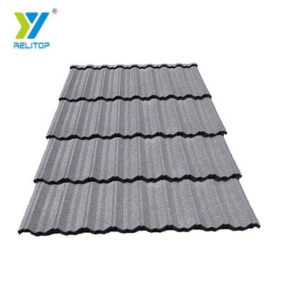 China Modern Cloud Gray Nosen Type Stone Coated Roof Tile Metal Roofing Steel Sheet 0.3mm 0.35mm 0.4mm 0.45mm 0.5mm for sale