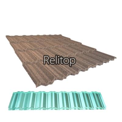 China Traditional ODM Relitop Straw Color Farmhouse Style Stone coated roof steel sheet for storage and closet building or cellar roofing for sale